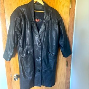 Worthington Black Leather Jacket.  Petite Large.